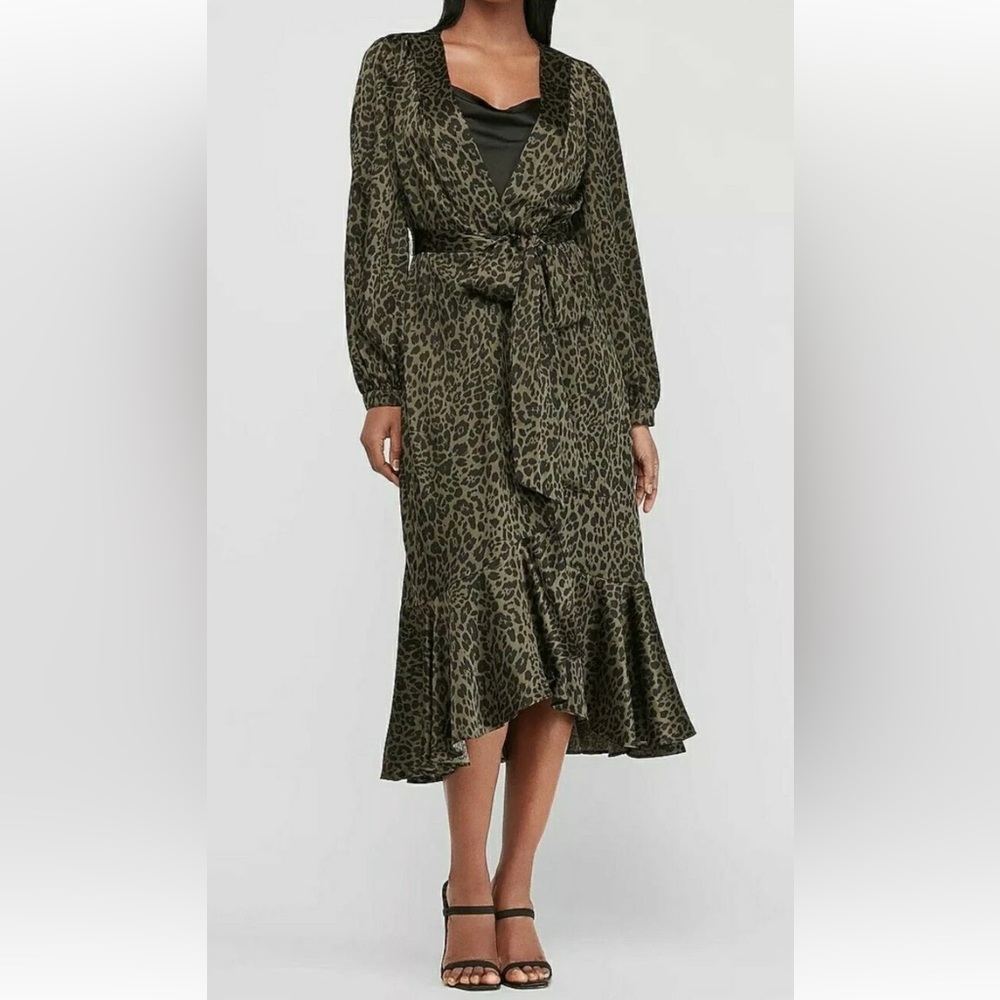 Express Leopard Print Dress with Tie Waist